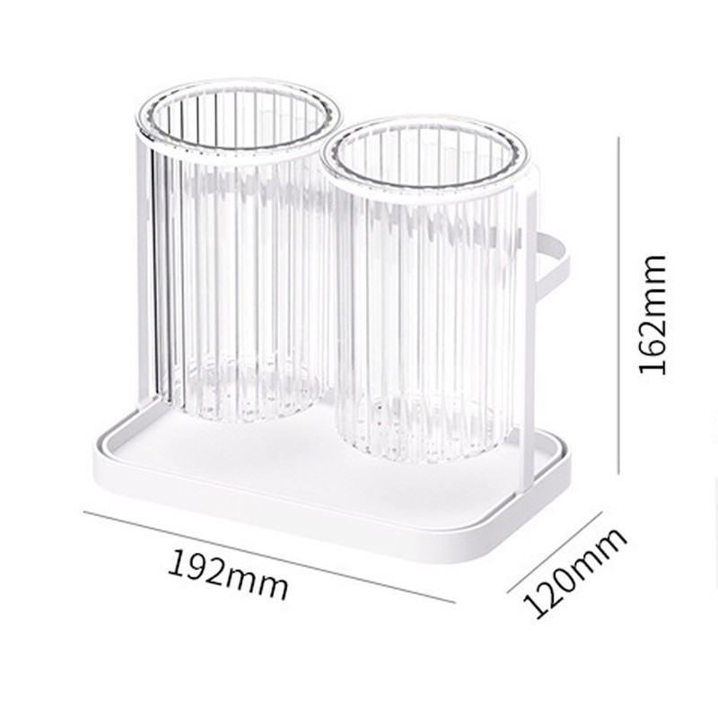 Utensil Holder Organizer for Countertop Chopstick Drainage Box 2 Divided