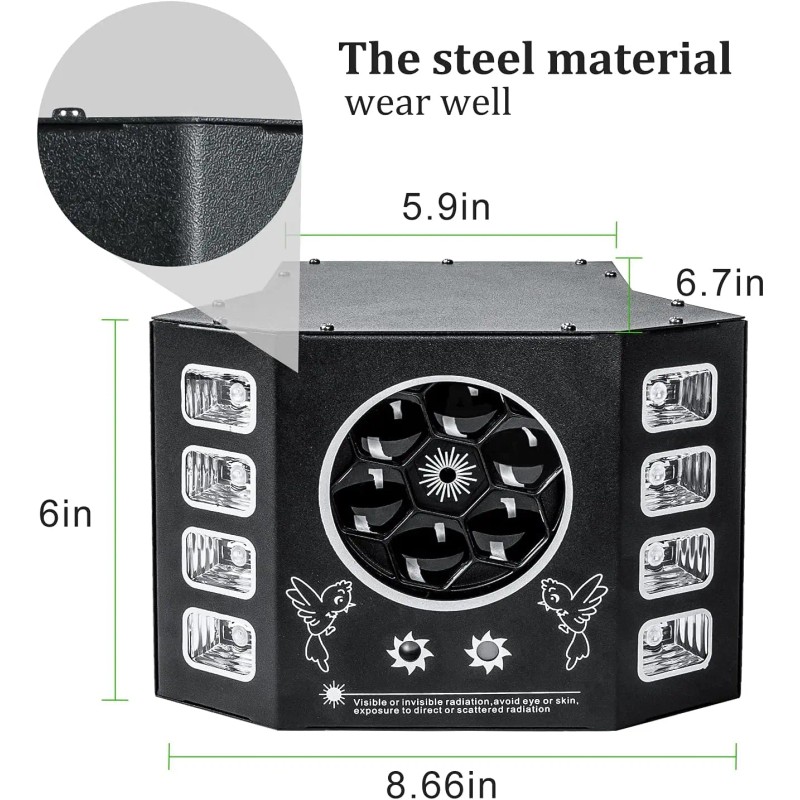 100W UV Bee Eye Strobe Stage Light, DMX512 Remote Control