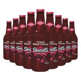 Stewart's Wishniak Black Cherry Soda, 12 fl oz (24 Glass Bottles)