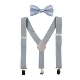 Hanerdun Unisex Braces With Bow Tie For Boys And Girls Can Be Attached With Three Clothes Clips On Waistband -