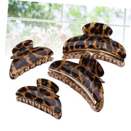 Beavorty 4pcs Girls Claw Hair Clips Acrylic Leopard Hair Clip for Women Stretchy and Comfortable