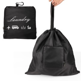 Fiohiros Travel Laundry Bag,Foldable Travel Bag - 21.25"X20.47" - Machine Washable Dirty Clothes Organizer with Drawstring,Suitable For Travel, Gym, Camping