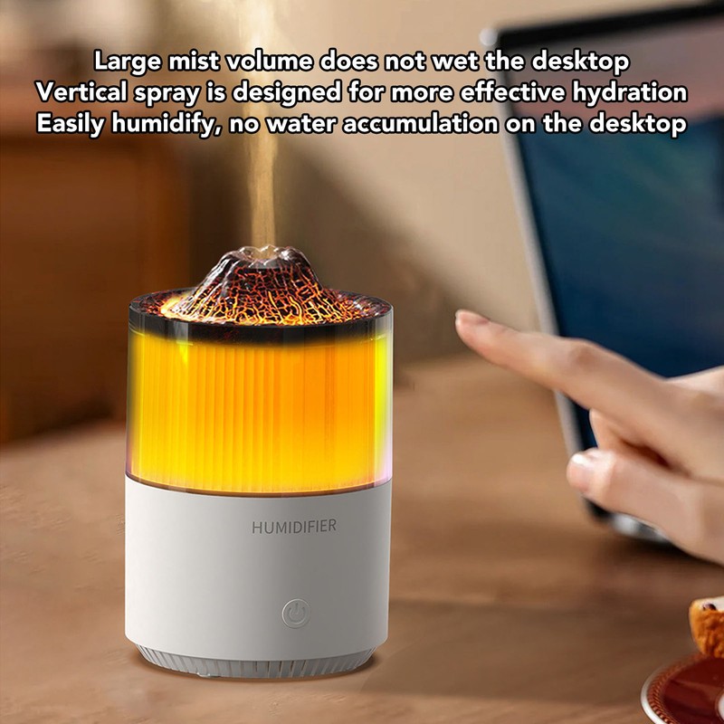 Aroma Humidifier Large Capacity Quiet Colorful Flame Lamp Desk Aromatherapy