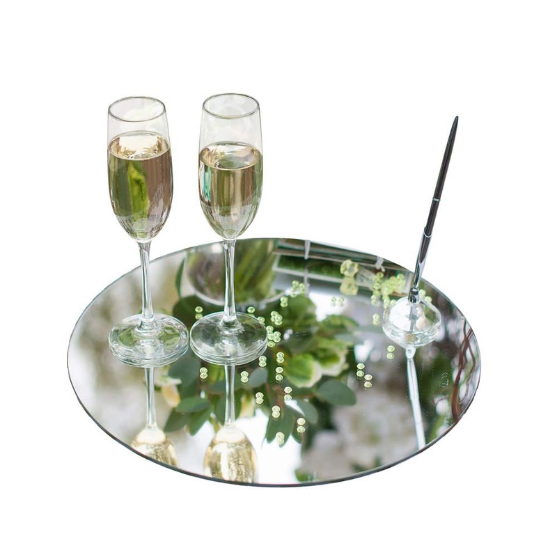 Dulles Glass 12" Round Mirror for Wall, Frameless Circle for