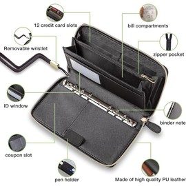 Cash Envelope Wallet All in One Budget System with 12x Tabbed Cash Envelopes, 12x Monthly Budget Cards,1x Yearly budget planner sheet Complete Money Organizer Set for Cash RFID Blocking  de sobre