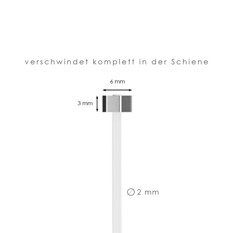 2 Nylon Cable with Square Slider for Gallery/Picture Rails Length