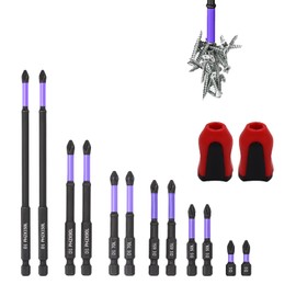 14Pcs PH2 Magnetic Impact Driver Bit Set, (Contains 2 magnetizers)，Long Screwdriver Bits 150mm 90mm 70mm 65mm 50mm 25mm