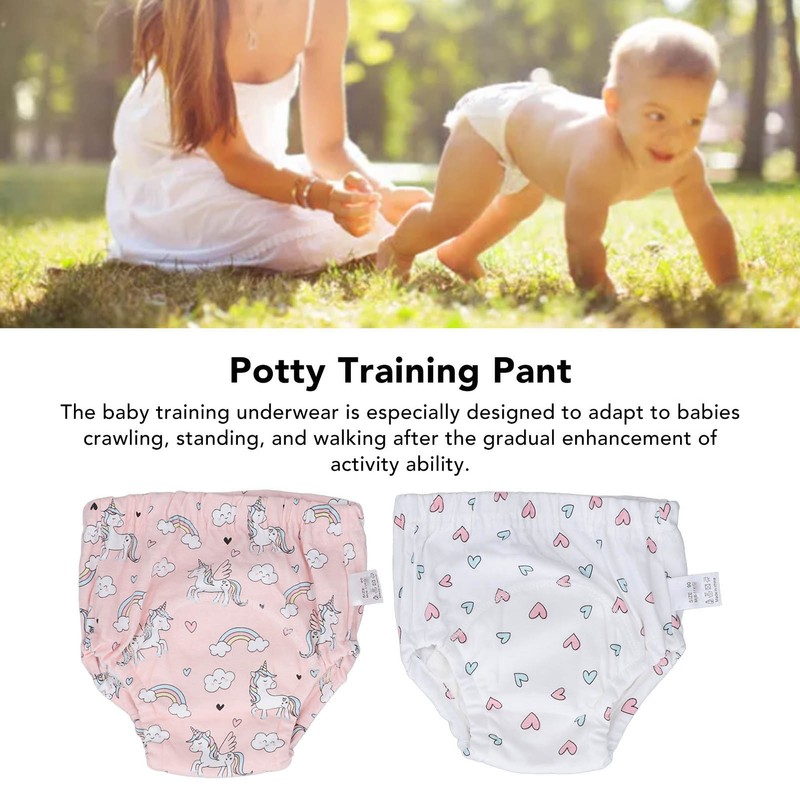 2 Pcs Toddler Training Pant Cotton Strong Absorbent Washable Reusable