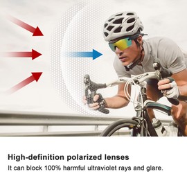 VGEBY Cycling Glasses, Polarised Cycling Glasses, Anti-UV Sports Glasses, Dustproof Fishing Driving Glasses for Men, Women, Teenagers Bicycle Protection