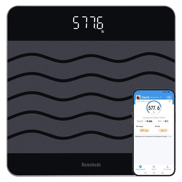 HomeBuds Homebuds 600lb Digital Bathroom Scale for Body Weight and