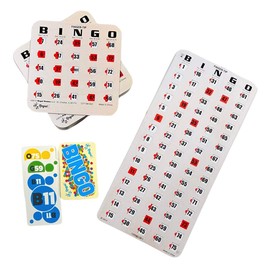 Regal Bingo 25 Bingo Cards with Sliding Windows & Master Board Bulk Kit - Reusable Bingo Game Set for Adults & Seniors Large Group - Woodgrain