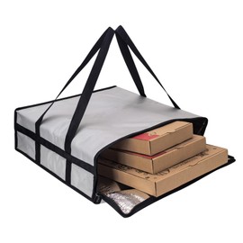 Yalin XXXL Large Insulated Cooler Bag, Styrofoam Cooler of Keep Food Hot or Cold, Reusable Double Zipper Food Delivery Bag for Grocery Shopping, 23" W x 15" H x 14" D (Grey, 20" W x 20" D x 6" H)