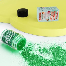 Green Edible Glitter - 5g Food Grade Cake Decorating Shimmering Glitter, Edible Sprinkle Luster Dust for Drinks, Chocolates, Fondant, Strawberries, Cupcakes, Candy, Christmas Cookie - Vegan