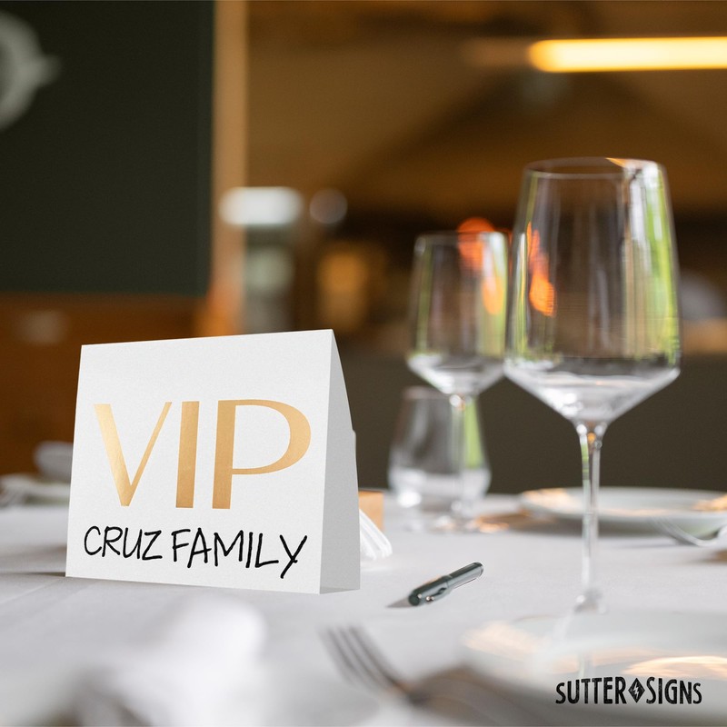 VIP Table Sign 10 Pack | Reserved Table Tent Night