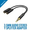 Sabrent 3.5 mm Audio Stereo Y Splitter Adapter for Speakers