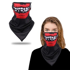 WedDecor Unisex Multifunctional Bandana Scarf with Ear Loop – Lightweight Cotton Headwear | Headwrap, Headband, Face Covering for Cycling, Hiking, Fishing – Washable & Reusable, Smiling Face