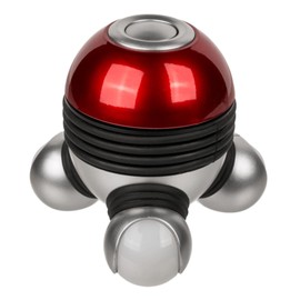 Invero Portable Handheld Vibrating Body Massager with 3 LED Pads Ideal for Your Back, Neck, Arms and Legs - Relax and De-Stress - Red