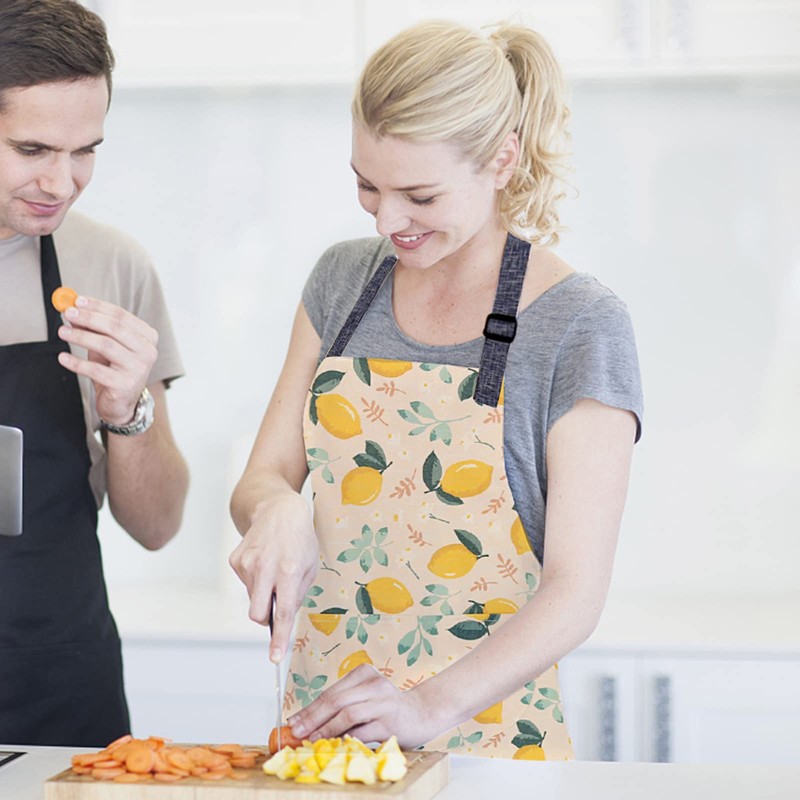 Adjustable Apron with 2 Pockets for Women Men, Canvas Chef