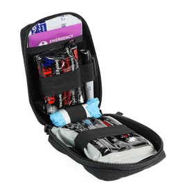 ETAK Law Enforcement IFAK | Rip-Away Trauma Kit for LE | Compact Medical Bag with Chest Seal, ETD, Gauze (Black, Hemostatic)