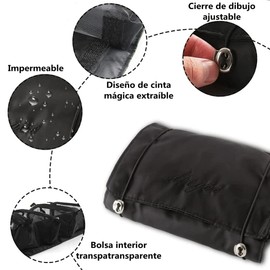 Bolsa de Maquillaje Plegable de Viaje Enrollable,Bolsa de Cosméticos 4 en 1 Desmontable Multifuncional,Bolsa de Aseo de Viaje Enrollable para Mujer con 4 Bolsas Desmontables de Malla, Colgante(Negro)