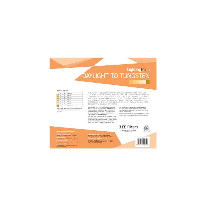 LEE Filters Daylight to Tungsten Lighting Pack
