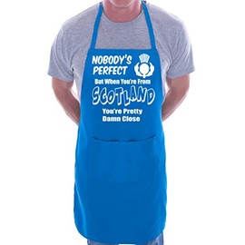 Print4U Scotland Scottish Perfect BBQ Cooking Funny Novelty Apron Blue