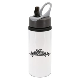 New Spirit Original Heartbeat bike cycling black text water bottle with handle, drinks bottle, drinks cup, biking, biker, cycle