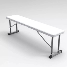 New Home Era 2.75ft Plastic Folding Bench � Lightweight and Portable White Resin