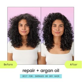 HASK, Repair + Argan Oil, Shampoo Reparador para Cabello Dañado, Control Frizz, Suavidad y Brillo, 473 ML
