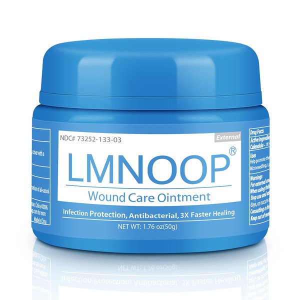 LMNOOP® Wound Healing Ointment, for Chronic Wound, Bedsore, Skin Ulcers, Cellulitis, Burns, Sores, Surgical Wound, Infected Wound, Cuts, Blisters, Pain Relief, Anti-Infection, Anti-inflammatory Cream