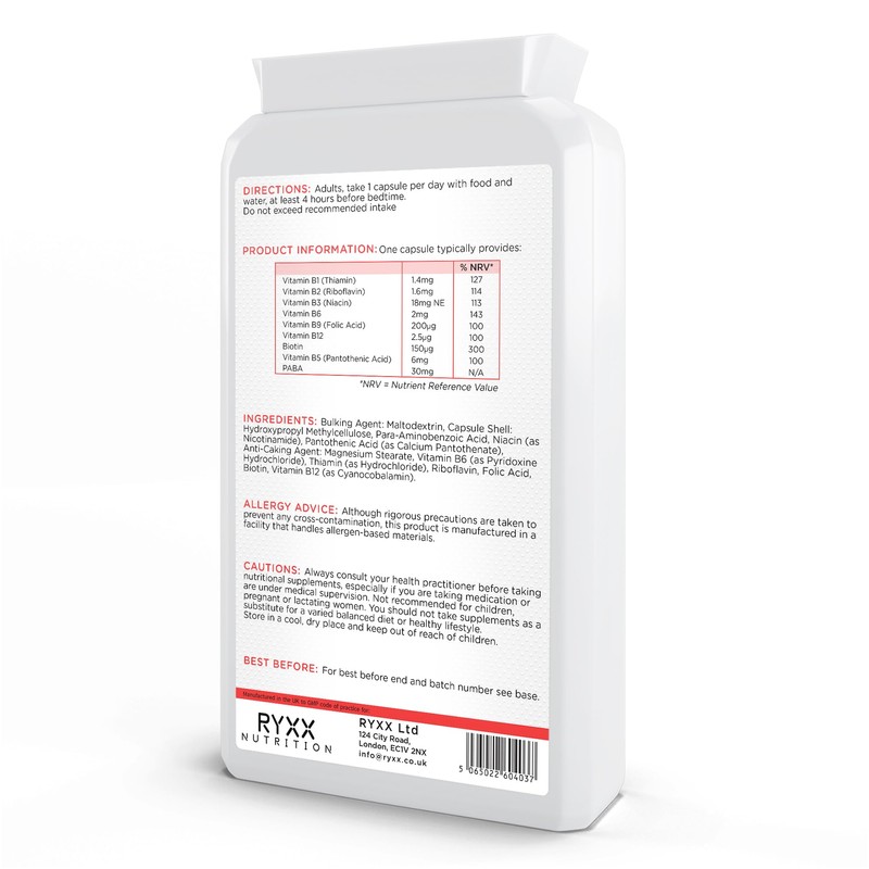 Vitamin B Complex + | 120 Vegan Capsules | High