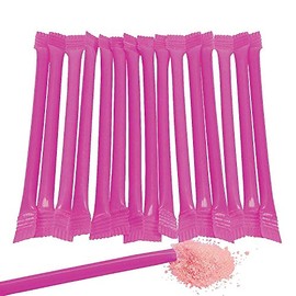 Candy Filled Straws Powder Sticks - Bulk Set of 240 - Party, Gender Reveal, Wedding and Buffet Candy (Hot Pink)