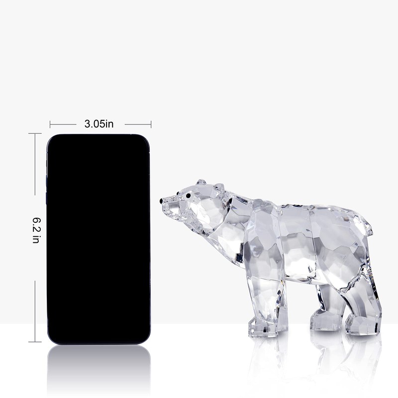 DANRECIN Acrylic Bear Figurine Cute Animal Home Decor Not Crystal