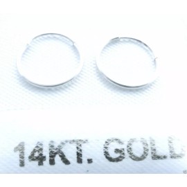 14KT PURE GOLD SMALL 10MM Endless Wire Hoop Earring - GIFT BOX - Free Shipping!