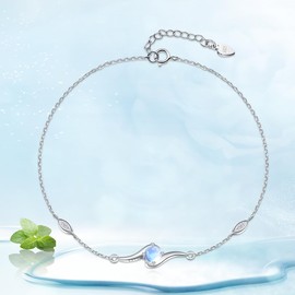 Naniwaai Women's Birthstone Bracelet, Popular, Silver, Hypoallergenic, Flashy, Bracelet, Anniversary, Mother's Day, Birthday, Adjustable Length, Bracelet, Present, Stone Silver Metal