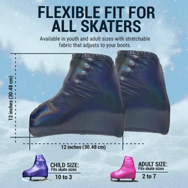 Kami-So Metallic Figure Skating Boot Covers | Ice Hockey Skates Protection Against Scratches, Scuffs, and Dirt | Durable Skate Shoe Cover | Ice Skating Accessories | Metalic Gold - Child Size