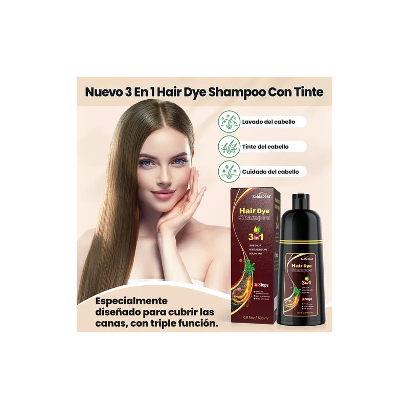 Shampoo Para Canas 500ml Natural Jengibre Tinte Cubre Canas