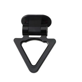 Diamall Car Triangle Shaped Tow Hook Decorations, Car Bumper V Shape Racing Style Trailer Hook Sticker, ABS Self-Adhesive Trailer Towing Hook Charms, Cars Exterior Accessories, Only Decor (Black)