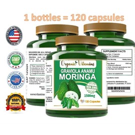 GRAVIOLA ANNONA MURICATA Moringa High Potency Superfood Antioxidant 120  Powerful Antioxidant concentrate