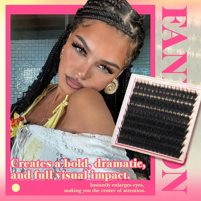 Volume Lash Clusters with Spiky Short Lash Clusters 300D Eyelash