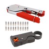 Coaxial Cable Crimper Wire Stripper Crimping Pliers with 20pcs F