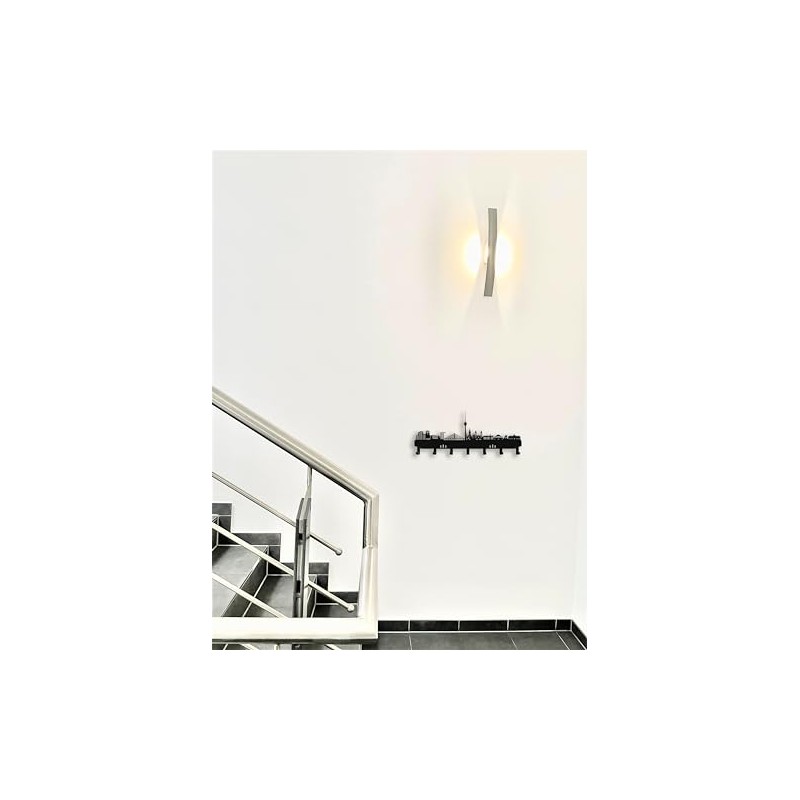 steland metallmanufaktur® Düsseldorf Skyline Steel Key Holder, Key Rack and
