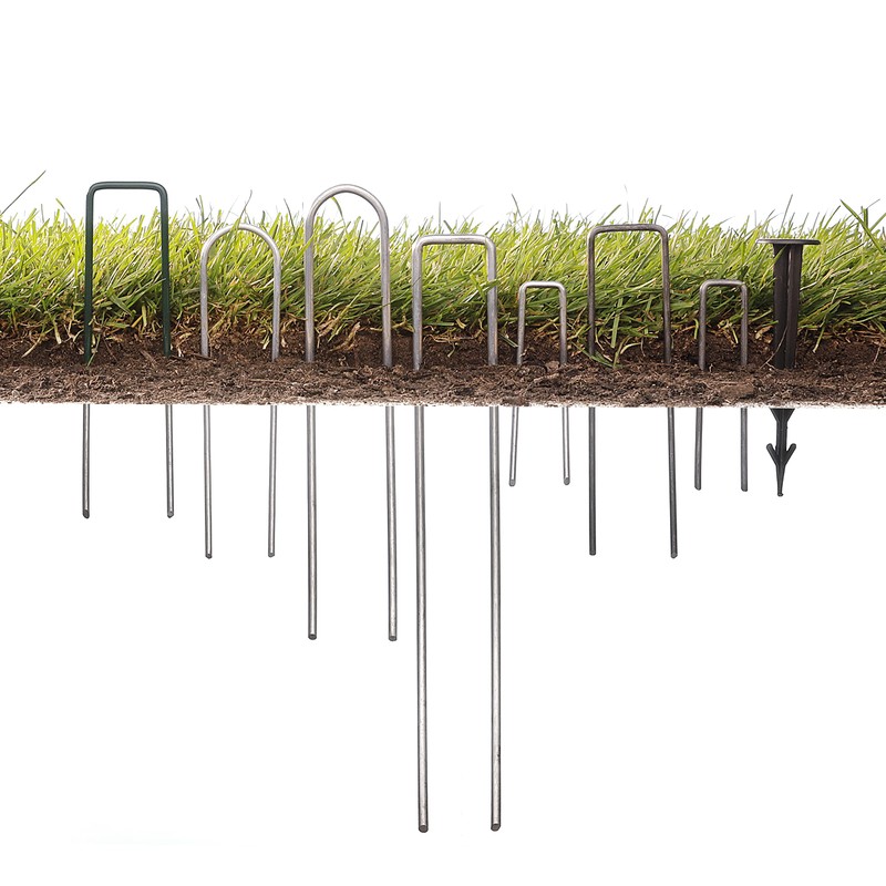 GardenMate Pack of 25 Galvanised Stainless Steel Mounting Pegs, Height