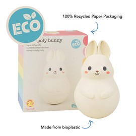 Tiger Tribe Roly Poly - Bunny, Tummy Time Baby Infant Toy, Wobbling, Soothing Sensory Toy, Gentle Tinkling Sound, ECO bioplastic, 3 Months - 2 Years