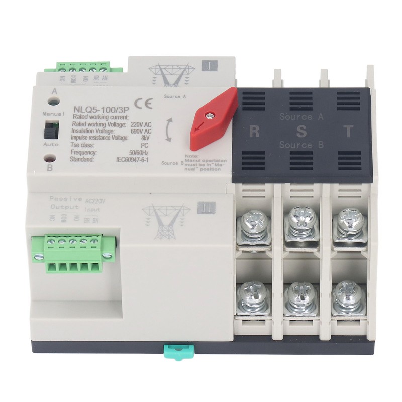 Dual Power Automatic Transfer Switch 3P Fast Switching Control Switch