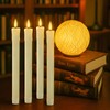 Homemory 6 PCS Real Wax Flameless Taper Candles with Remote,
