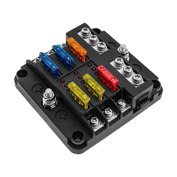 KAOLALI KAOLALI Fuse Box, Blade Fuses Holder Block with W/Negative