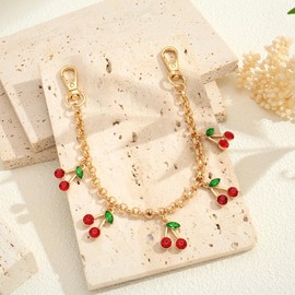 ENSKEFEN Cherry Keychain Bag Charms for Women Gold Keychains with Cute Cherry Key Pendants Trendy Keychain Accessories Purse Charms Car Key Chain