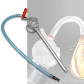 Amagogo Drum Rotary Hand Pump Hose, Portable Aluminum Alloy Suction Tube Assembly, Manual Liquid Pump