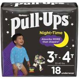 Pull-Ups - Pantalones de entrenamiento nocturnos para niños, 3T-4T, 18 unidades